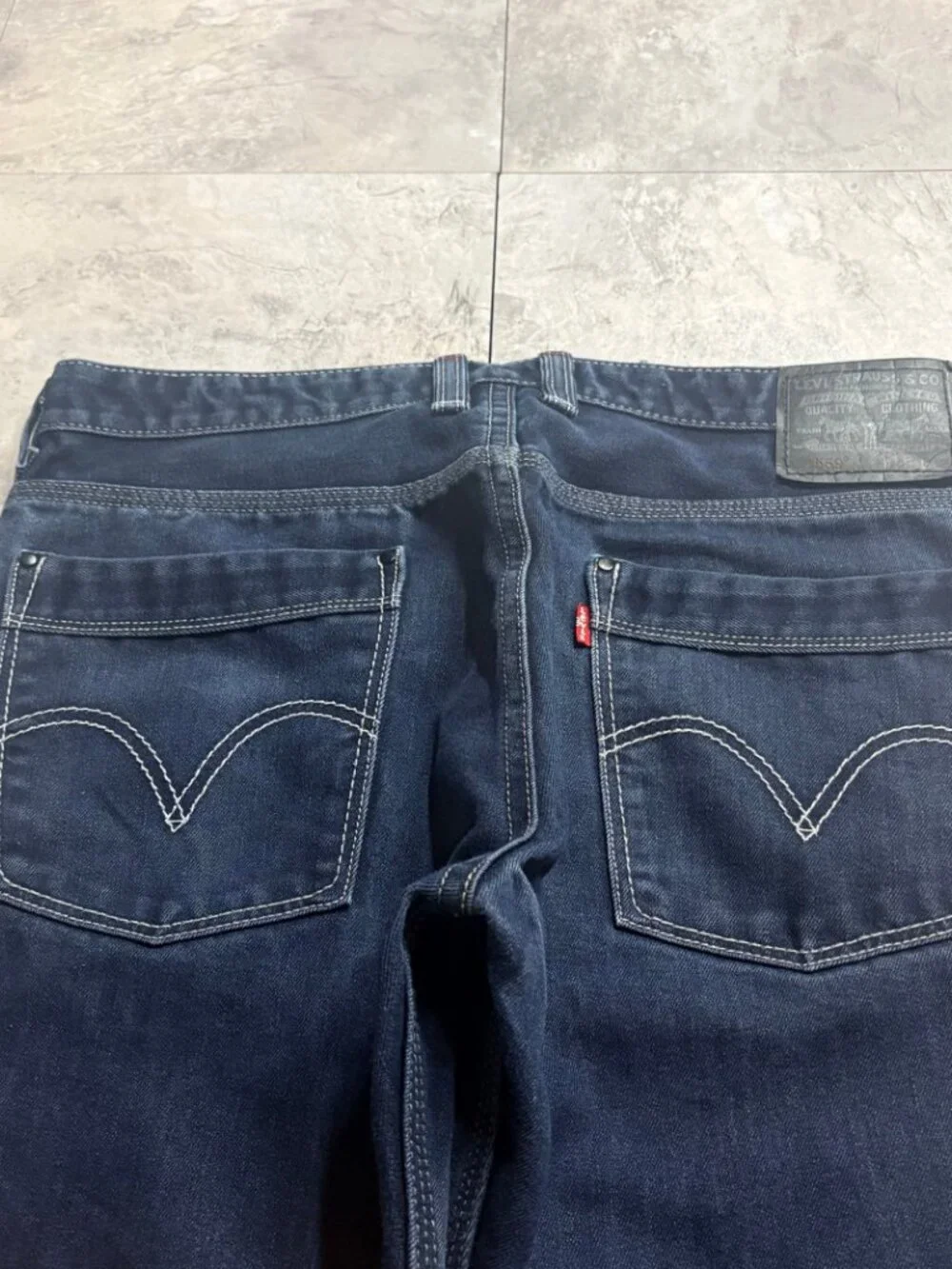Levi's 569 Loose Straight Jeans 33x32 Dark Navy Zip Pocket Y2K